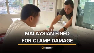 Malaysian man possible blacklisted for damaging Hat Yai police wheel clamp