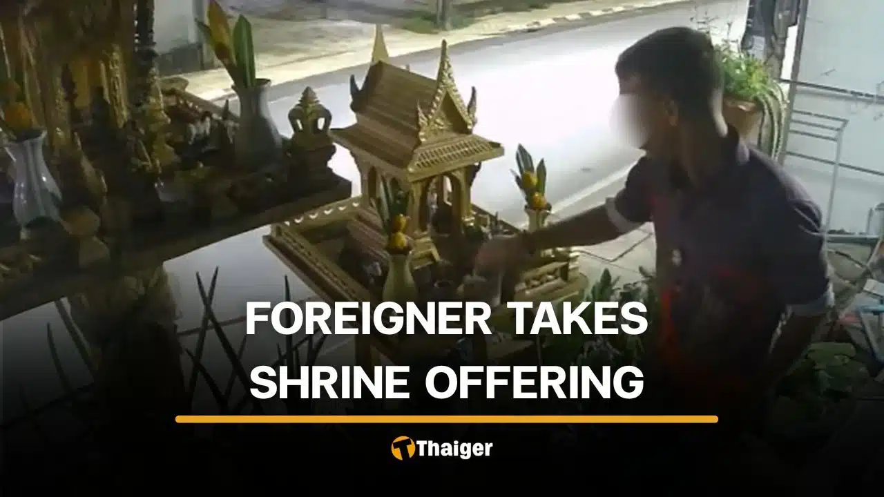 Foreigner’s spirit house snack stop amuses, divides Thai netizens