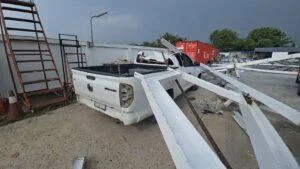 Two Construction Workers Seriously Injured After Strong Winds Collapse Steel Warehouse Structure in Sri Racha