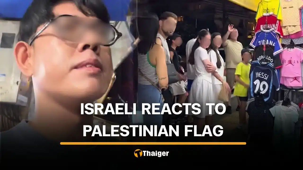 Palestinian flag prompts tense exchange between Thai man and Israeli family