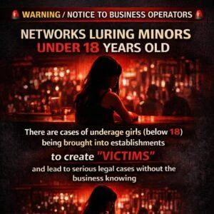 Warning to Business Operators: Beware of Networks Luring Minors Under 18